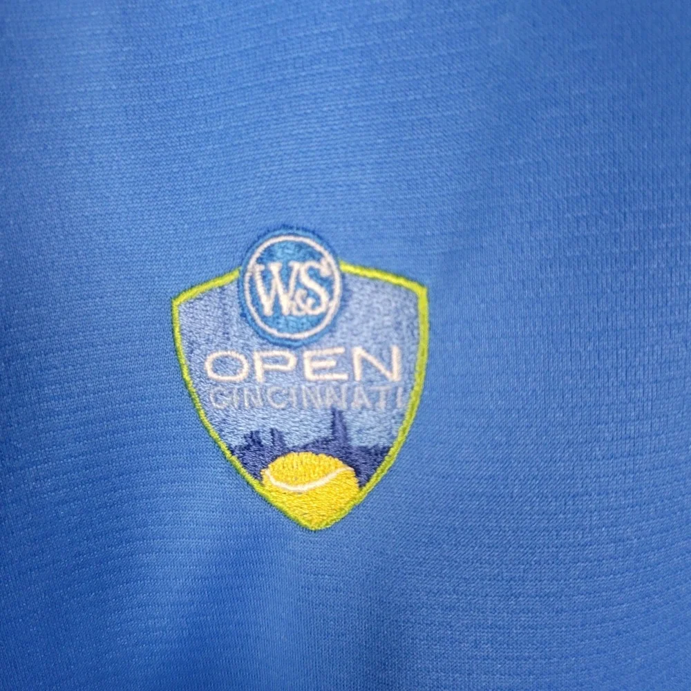 Adidas Mens 2XL Blue ClimaCool W&S Open Cincinnati Tennis Athletic Shirt